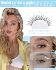 JIMIRE wispy 9-12mm lash clusters with easy press-on