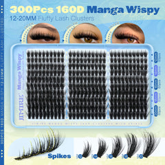 JIMIRE wispy lash clusters 12-20mm for natural layered lashes.