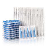 JimKing conjunto de agujas tatuaje 100 piezas en caja esterilizada para mayor higiene.