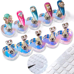 JINJINANV aurora heart nail polish holder for painting offers steady nail display and precision art.