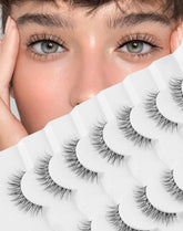 Jiocolor natural false eyelashes with clear band for a seamless everyday look