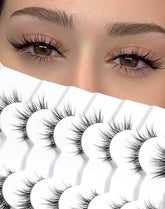 Jiocolor natural lashes with a 13mm cat-eye band for seamless blend and length