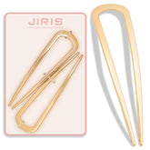 JIRIS gold 4.2-inch U-shaped hair pin close-up showing smooth edges and secure grip