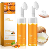 JISKG limpiador facial de cúrcuma con cepillo para limpieza profunda