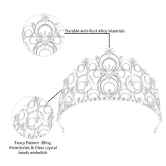 Tiara de novia JITINX, cristal elegante para novia
