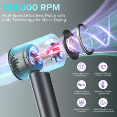 JITOOW hair dryer with ionic technology smooths hair and reduces frizz