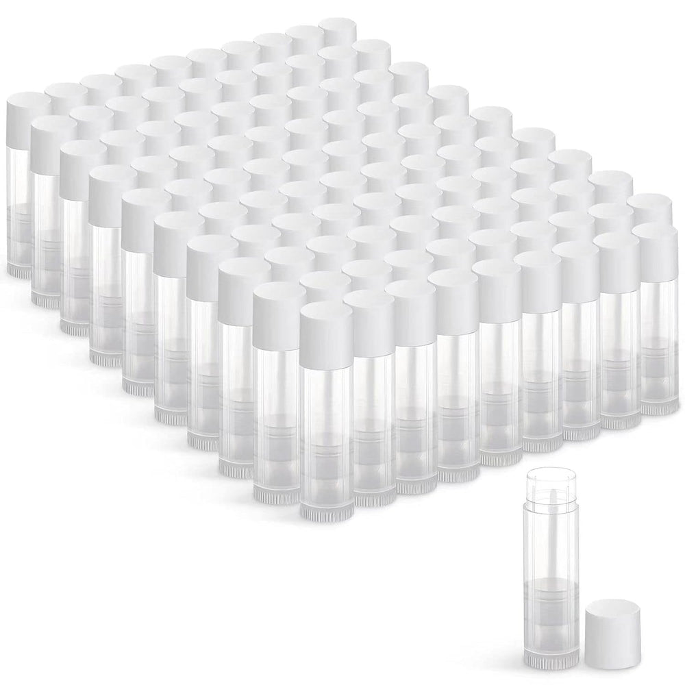 JIUZHU 100 tubos vacíos para bálsamo labial con tapas, ideal para hacer en casa.