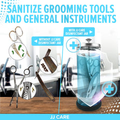 JJ CARE Disinfectant Jar with removable basket for easy tool access