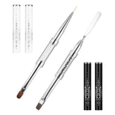 JJUNW double-ended black nail brush for builder gel and liner work
