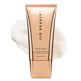 JLO BEAUTY Gel Cream Cleanser bottle shows clean skin preparation for smoother makeup application.