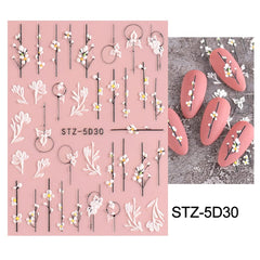 jmeowio arte de uñas floral con relieve para un acabado elegante