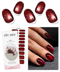JMEOWIO pegatinas gel para uñas ojos-de-gato rojas, acabado vibrante y duradero.