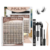 JMS&JMS Fairy Lash Clusters Kit contents laid out for easy selection and styling.