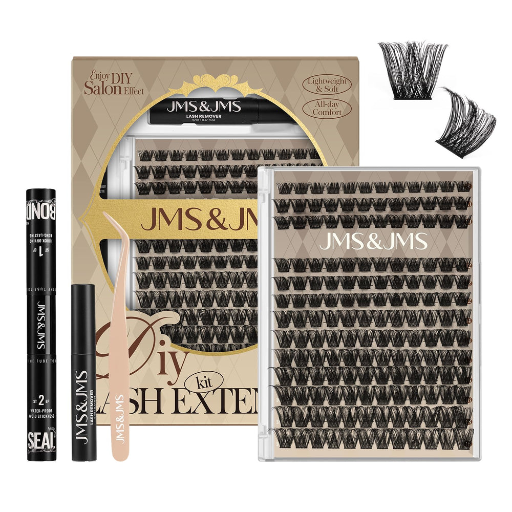 JMS&JMS Lash Clusters Kit box ready for at-home DIY lash extensions