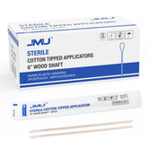 JMU 6 inch sterile cotton tipped applicators for precise application.