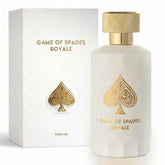 Jo Milano Game of Spades Royale bottle front, premium unisex fragrance for everyday elegance.