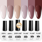 JODSONE gel nail polish set with 6 nude tones for salon-worthy nails
