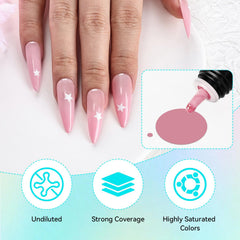 JODSONE airbrush gel polish bottles up close highlight rich shades.