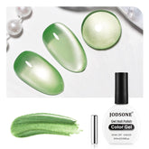 JODSONE Cat Eye Gel Polish in light-green bottle for vibrant home use.
