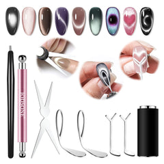 JODSONE cat eye magnet set with 3-in-1 cylinder for versatile nail art effects.