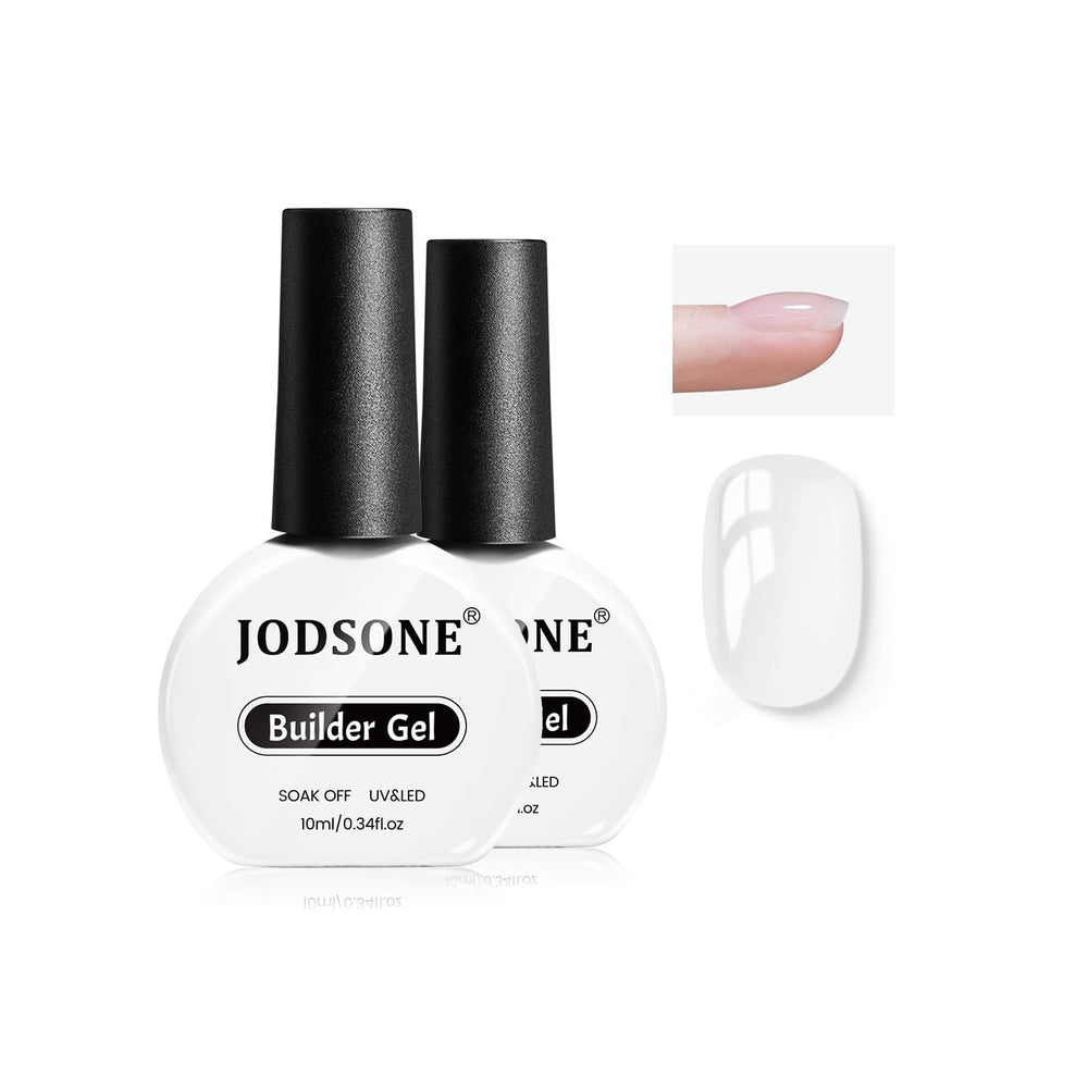 JODSONE clear builder gel bottle ready for precise 10ml applications and nail strengthening