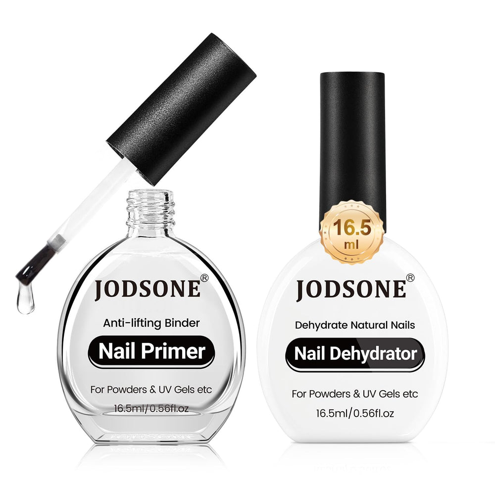 JODSONE dehydrate-primer bottle front view showing prep for gel nails