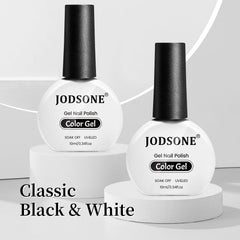 Esmalte gel negro de JODSONE para un look sofisticado y duradero.