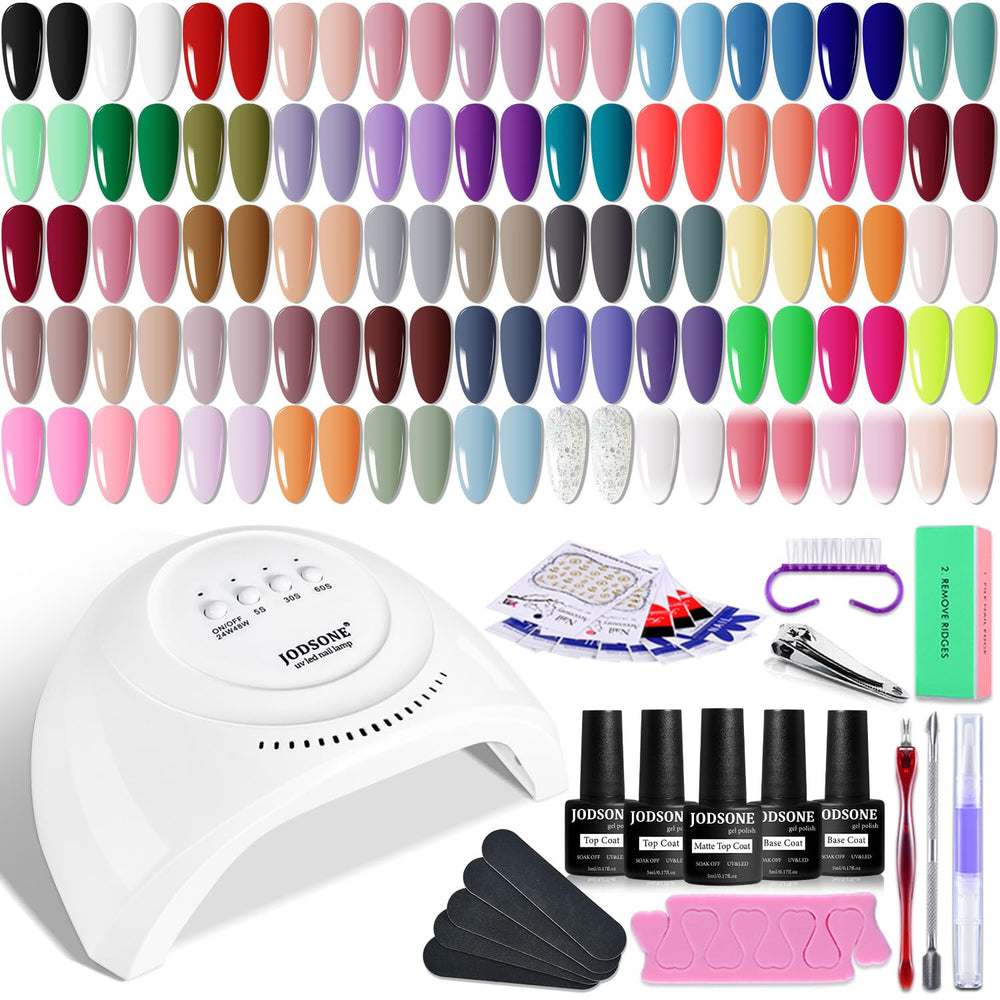 JODSONE gel nail polish kit with 60 colors for salon-worthy manicures at home.