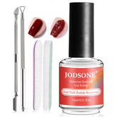 JODSONE gel nail remover bottle closeup with compact 15ml size for easy at-home use
