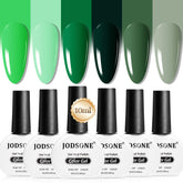 JODSONE green gel nail polish six-bottle set for all-season color and shine.