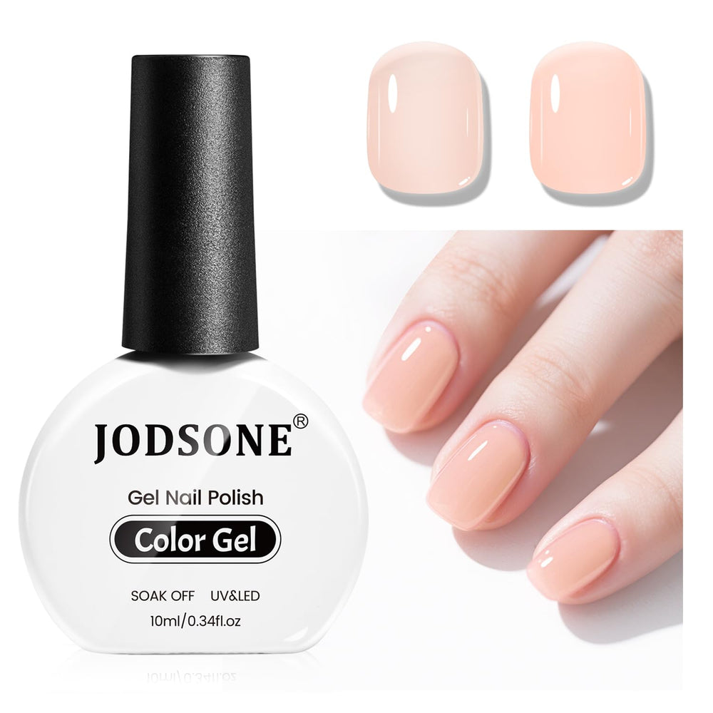 JODSONE Jelly Wheat bottle closeup shows natural nude shade for everyday nails.