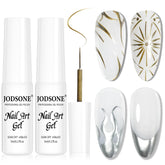JODSONE gold nail art gel liner with built-in brush for precise detailing.