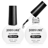 JODSONE no-wipe top coat bottle close-up with clear glossy finish.