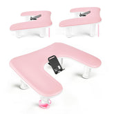 JODSONE pink U-shaped arm rest with 360° rotation for flexible nail art positioning.