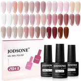Conjunto JODSONE de gel para uñas con 20 colores translúcidos para un acabado elegante