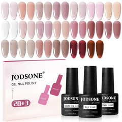 Conjunto JODSONE de gel para uñas con 20 colores translúcidos para un acabado elegante