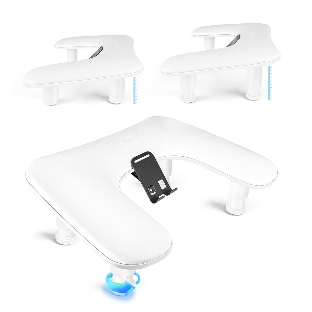 JODSONE U-shaped white manicure arm rest provides ergonomic support for nail sessions.