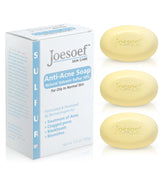 Joesoef Anti-Acne Soap bar with volcanic sulfur for clearer-looking pores.