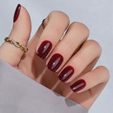 Jofay Fashion press-on nails short red square with glue for quick salon-style nails.
