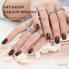 Uñas acrílicas brillantes de Jofay Fashion con acabado duradero.