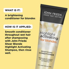John Frieda Acondicionador rubio, brillo mejorado para reflejos.