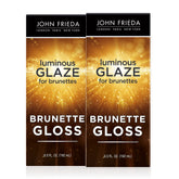 John Frieda Brilliant Brunette Luminous Glaze bottle shows rich color and radiant shine.