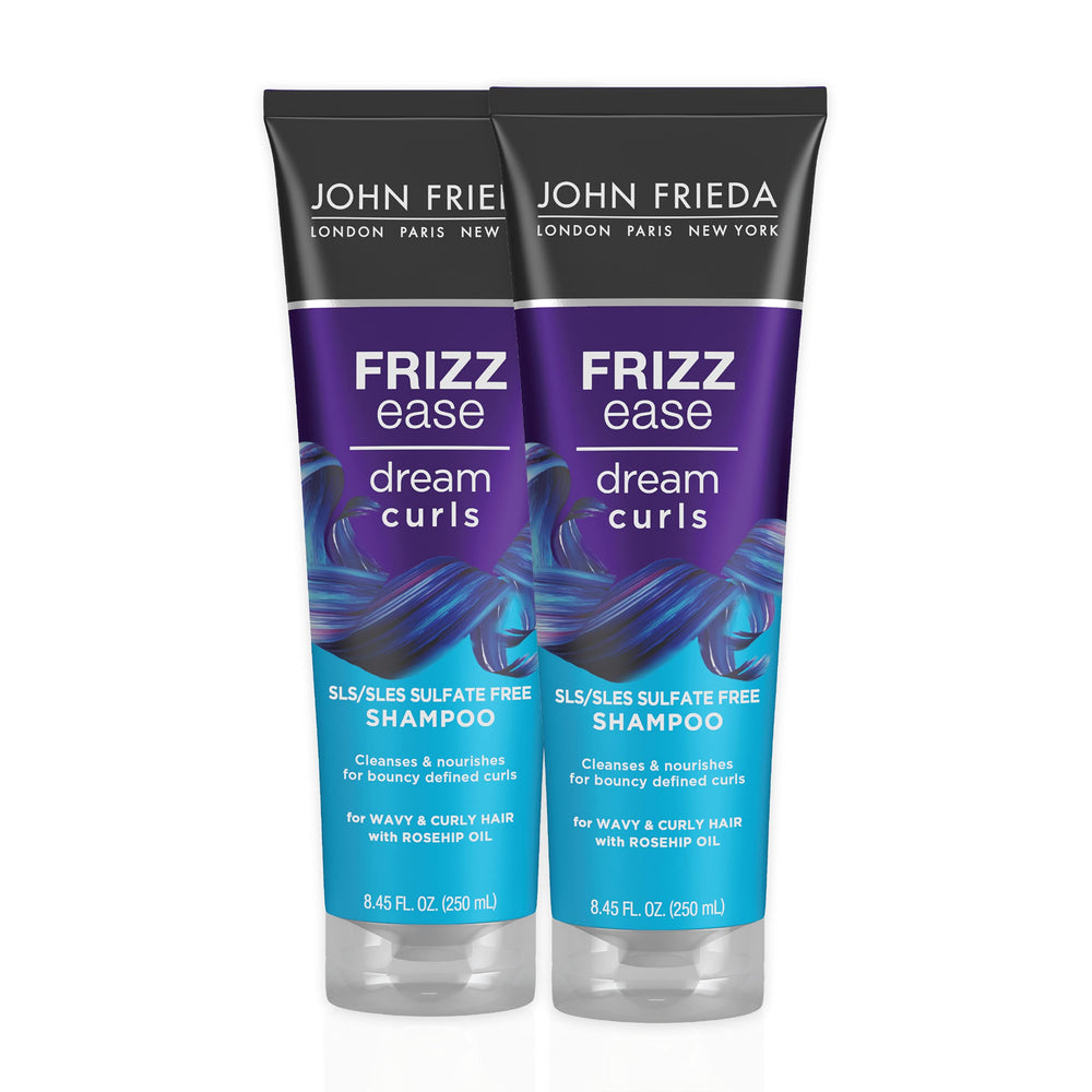 El John Frieda Dream Curls Shampoo, visible en esta botella, promete definición suave y brillo.