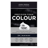 John Frieda Precision Foam Color blue black 2A application for mess-free coloring.