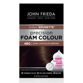 John Frieda Precision Foam Color bottle pour demonstrating non-drip application