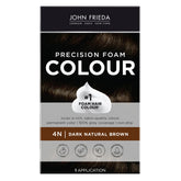 John Frieda Precision Foam Colour 4N front box showing full coverage shade