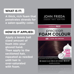 John Frieda Precision Foam Colour 4R foam demonstrates non-drip texture for precise color
