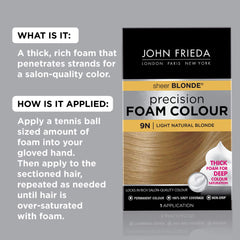 John Frieda Precision Foam Colour 9N foam application for even coverage