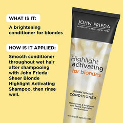 John Frieda Sheer Blonde aplicación suave en el cabello para realzar reflejos.