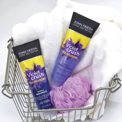 John Frieda Violet Crush champú cabello rubio más resplandeciente tras el lavado